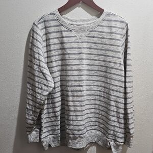 dip Women's Crewneck Sweater in Gray Stripes